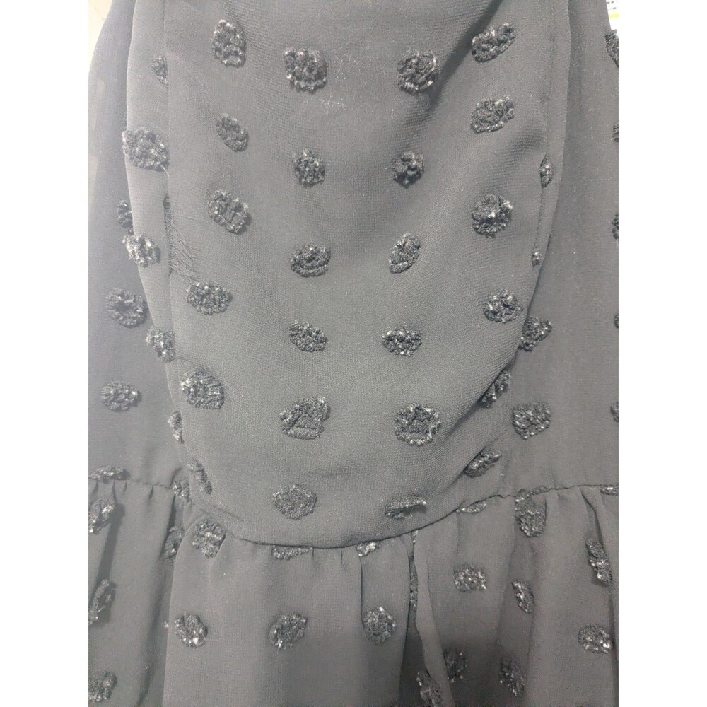 Mi Ami Black Tiered Polka Dot Spaghetti Strap Midi Dress XS - Picture 3 of 6